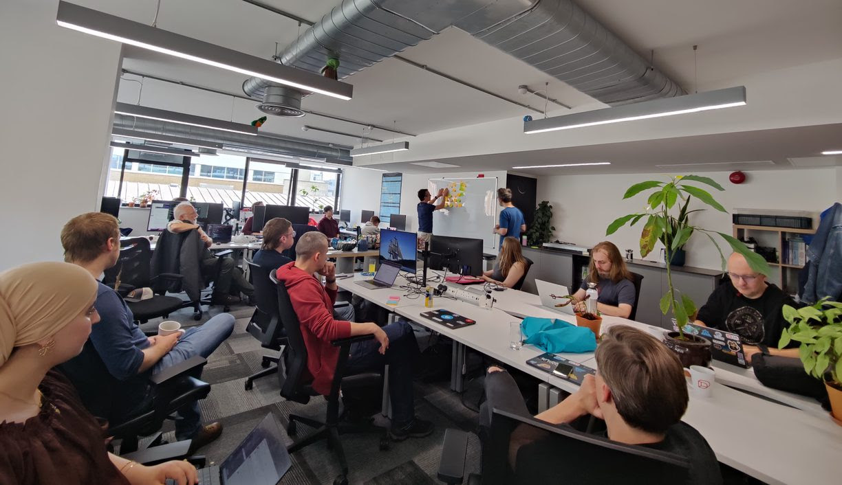 An infrastructure planning session in the office.